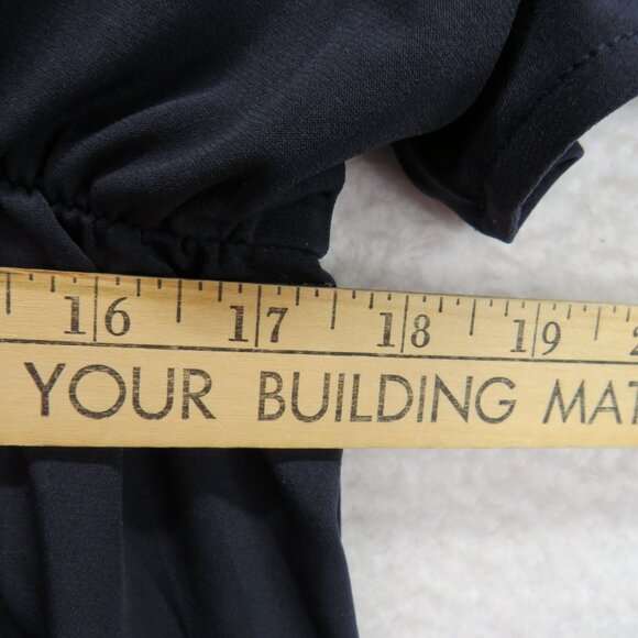 Lane Bryant Blouse Womens Size 22 Navy Blue Wrap Top Tie Waist Keyhole Back - Picture 4 of 10